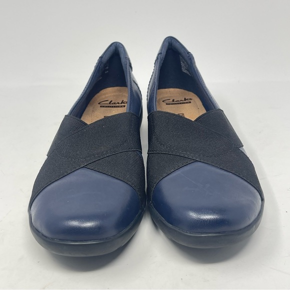 Clarks Medora Jem Shoes Womens 7.5 Blue Leather Slip On Comfort Casual Office - Picture 5 of 12